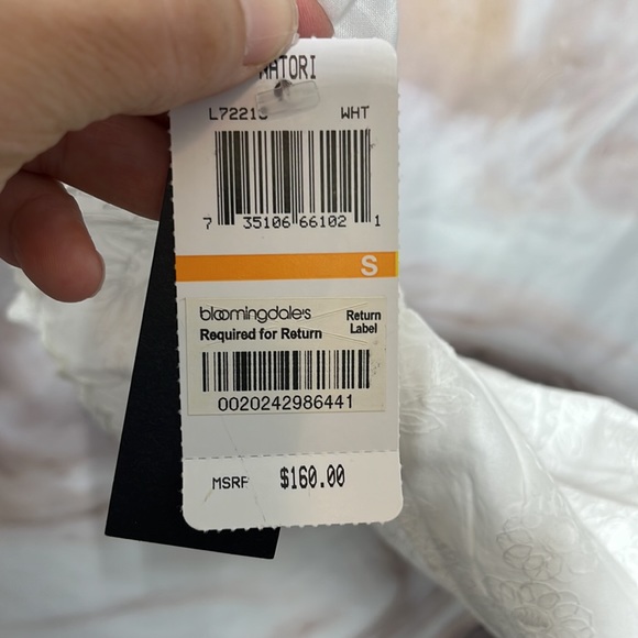 Natori Long  Flare Sleeve Sheer Floral White Embroidered Boho Dress Cover Up S - Picture 6 of 14